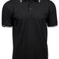 ― % ― TJS 1407 ― Luxury Stripe Stretch Bio-Baumwolle Polo Shirt - Schwarz / Weiß [S]