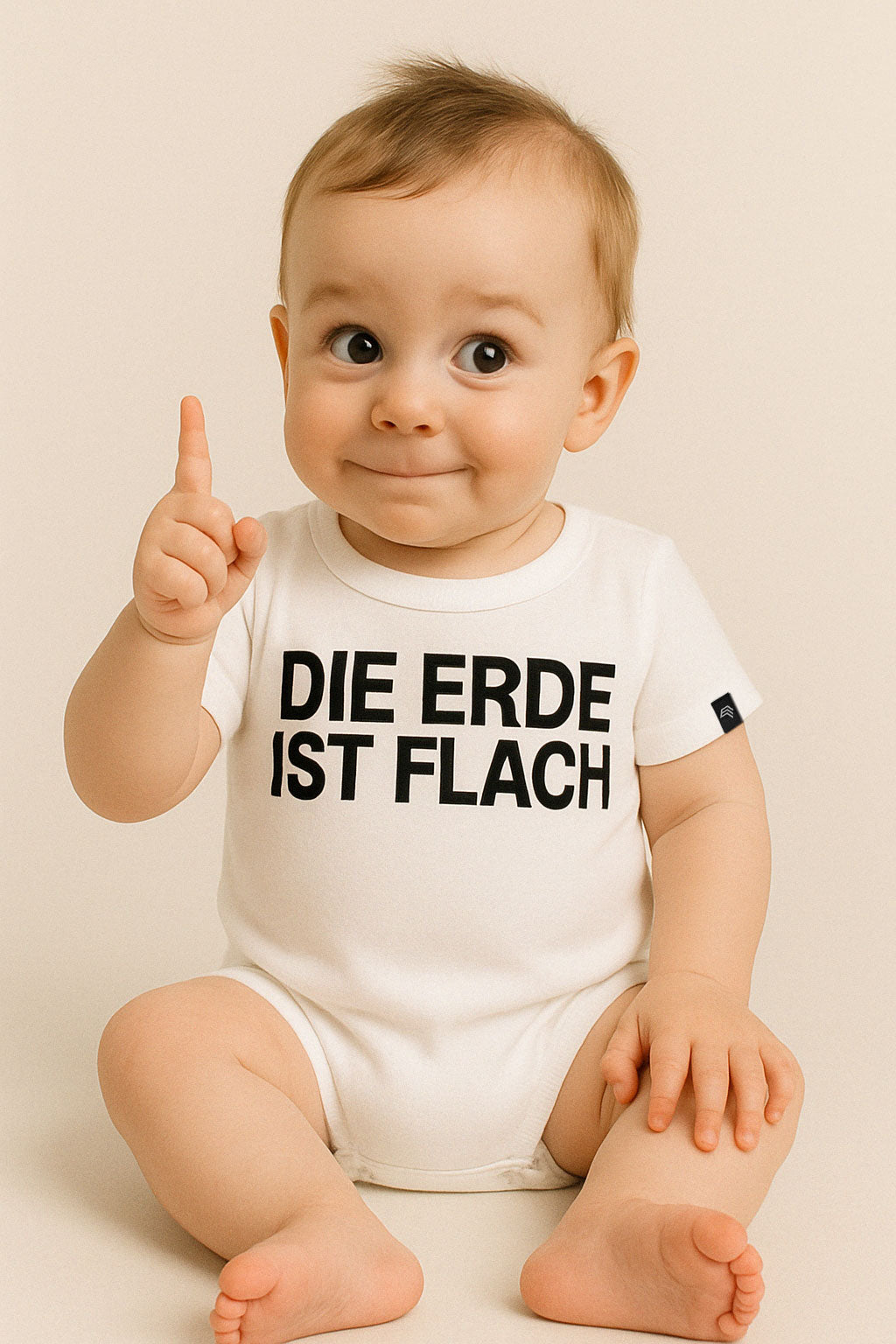 Die Erde ist flach ― Baby Body Organic T-Shirt - Schwarz