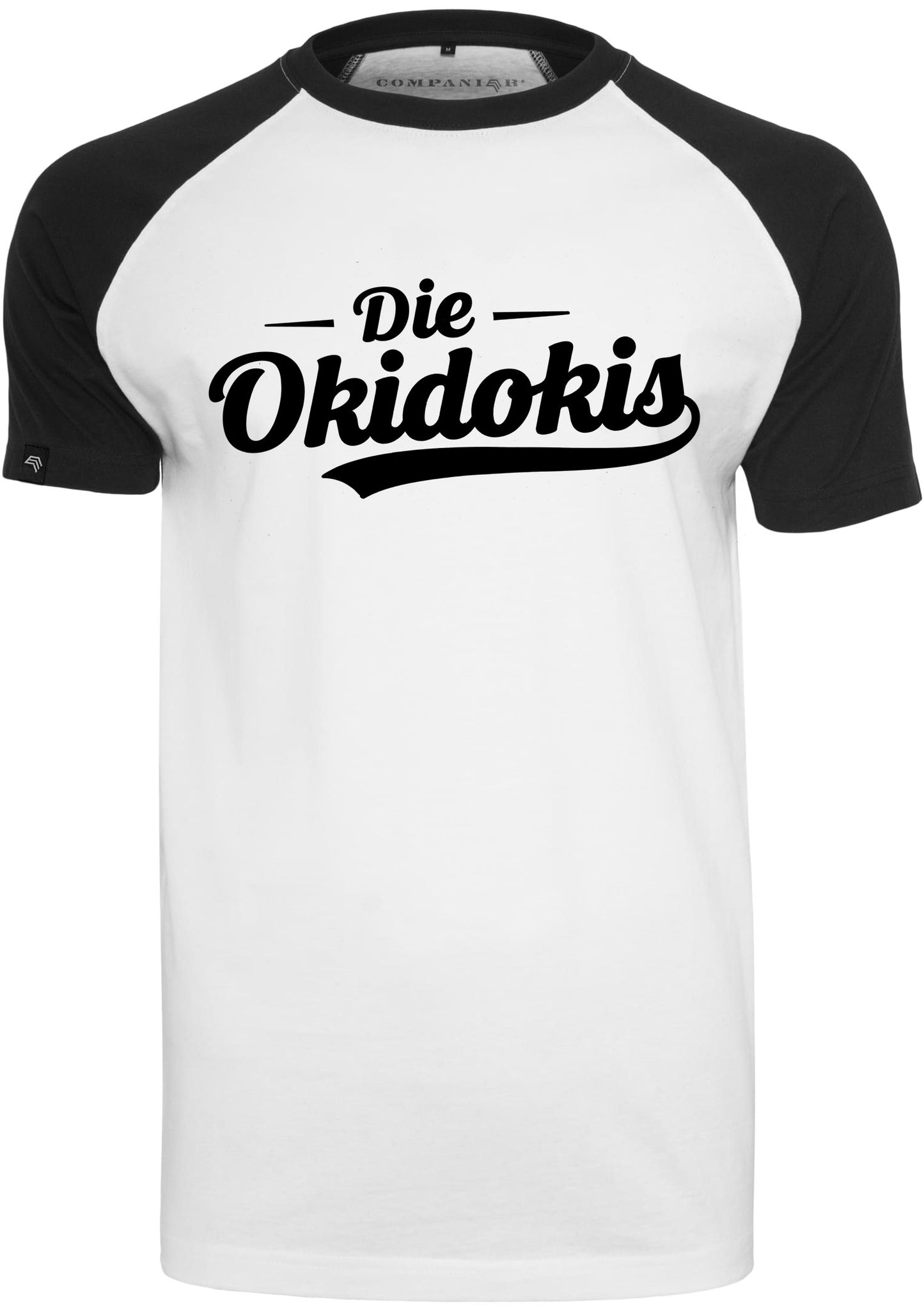 Die Okidokis ― Contrast Raglan T-Shirt - Weiß / Schwarz