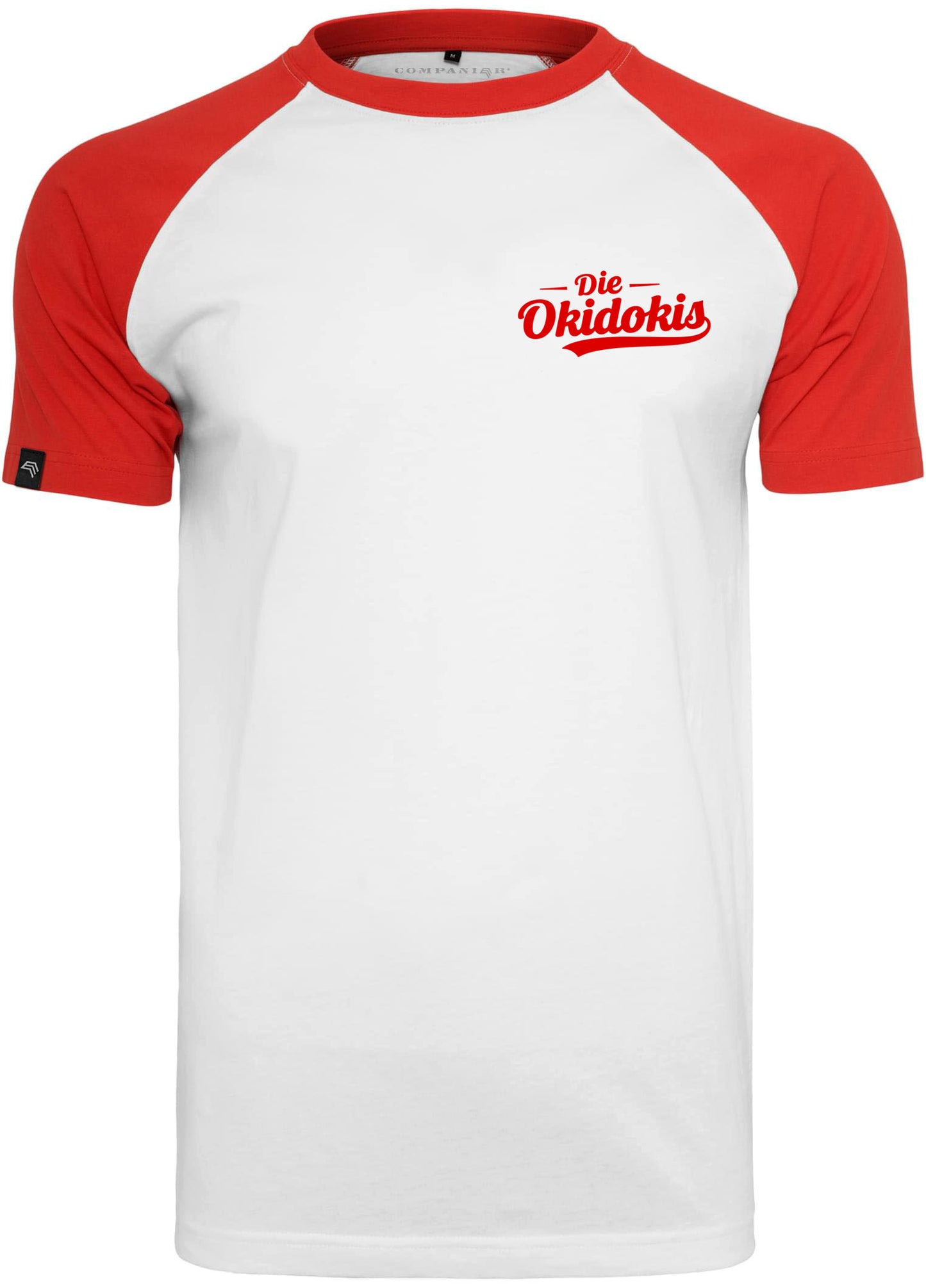 Die Okidokis ― Contrast Raglan T-Shirt - Weiß / Rot