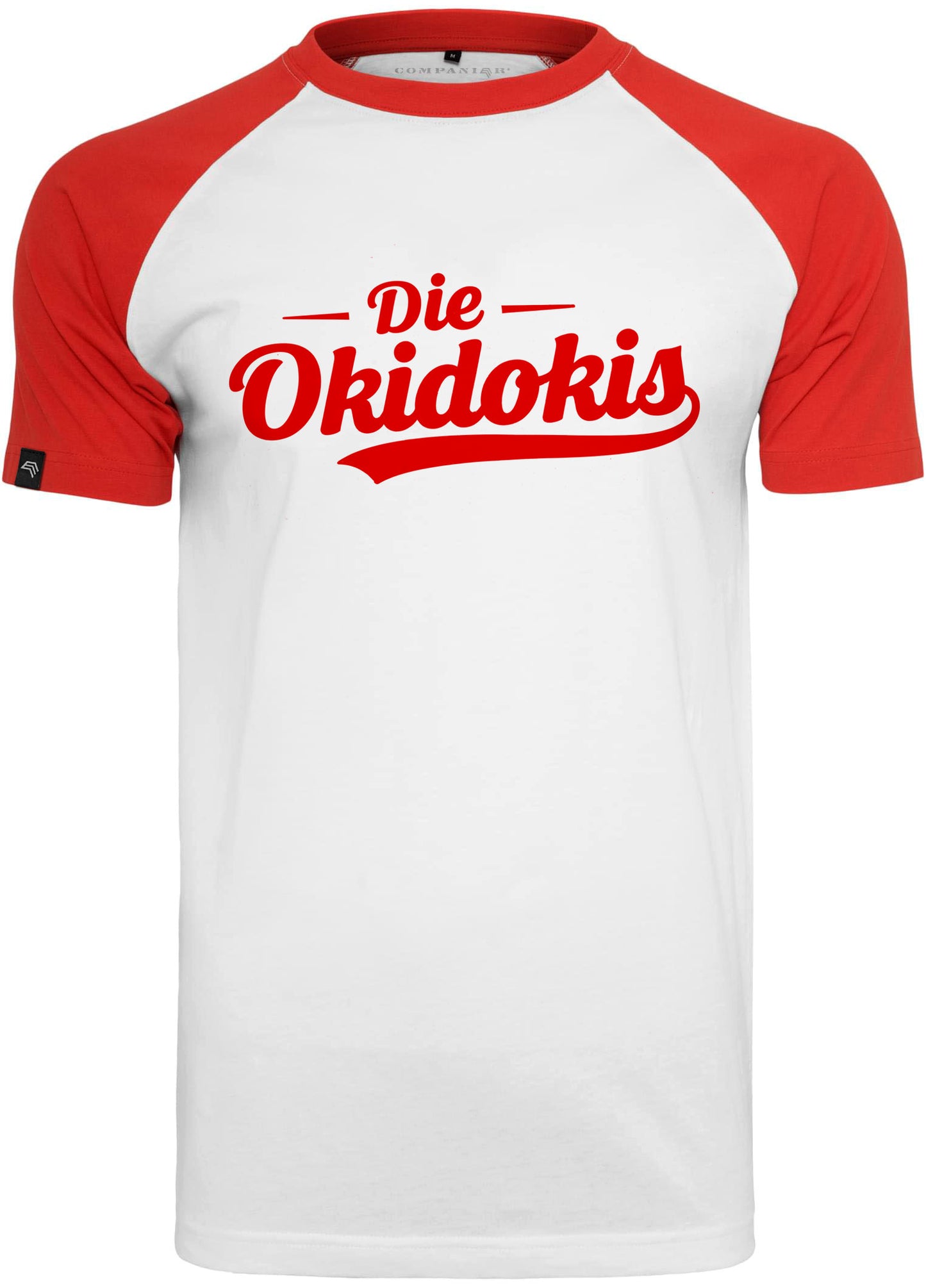 Die Okidokis ― Contrast Raglan T-Shirt - Weiß / Rot