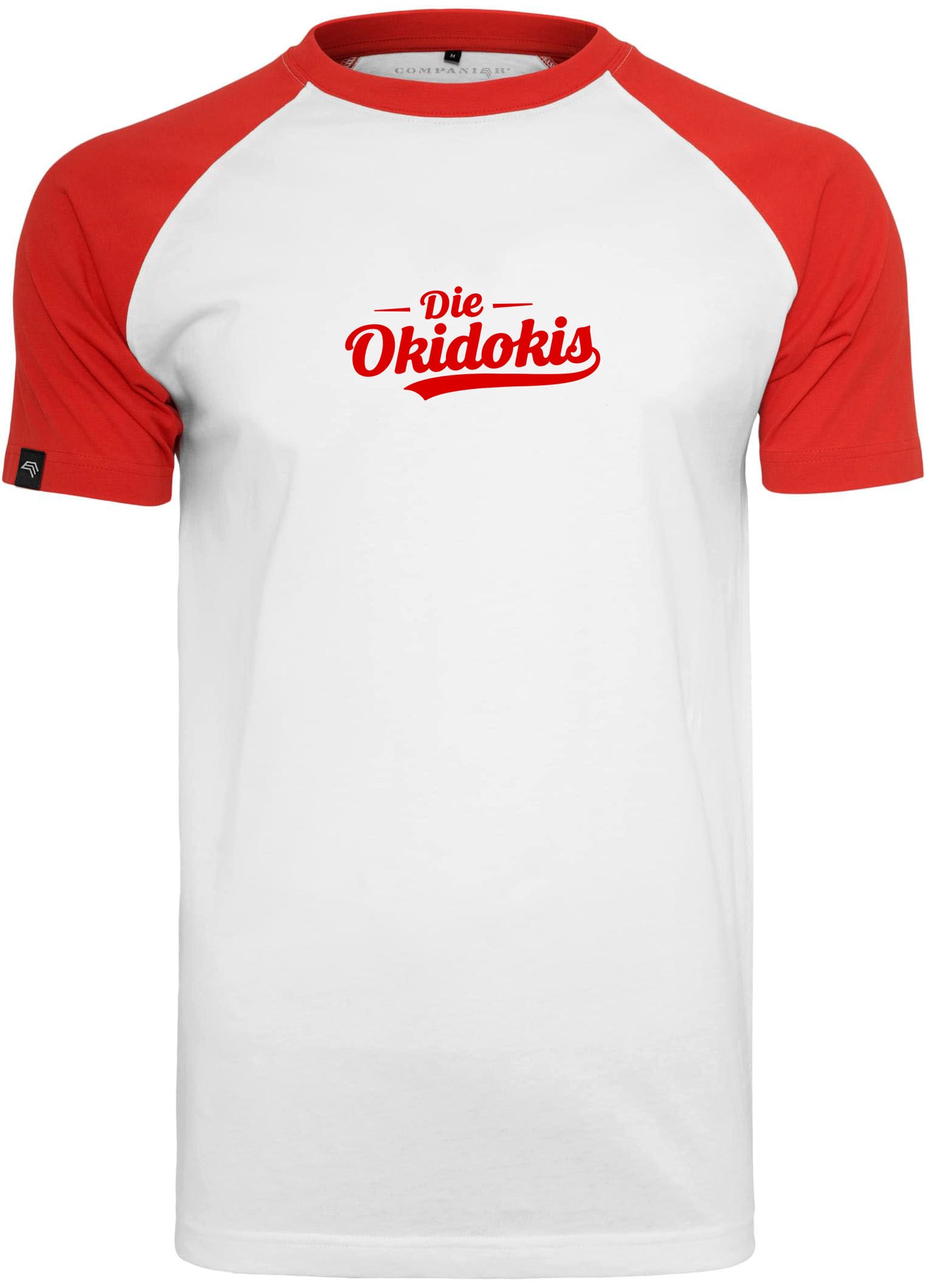 Die Okidokis ― Contrast Raglan T-Shirt - Weiß / Rot