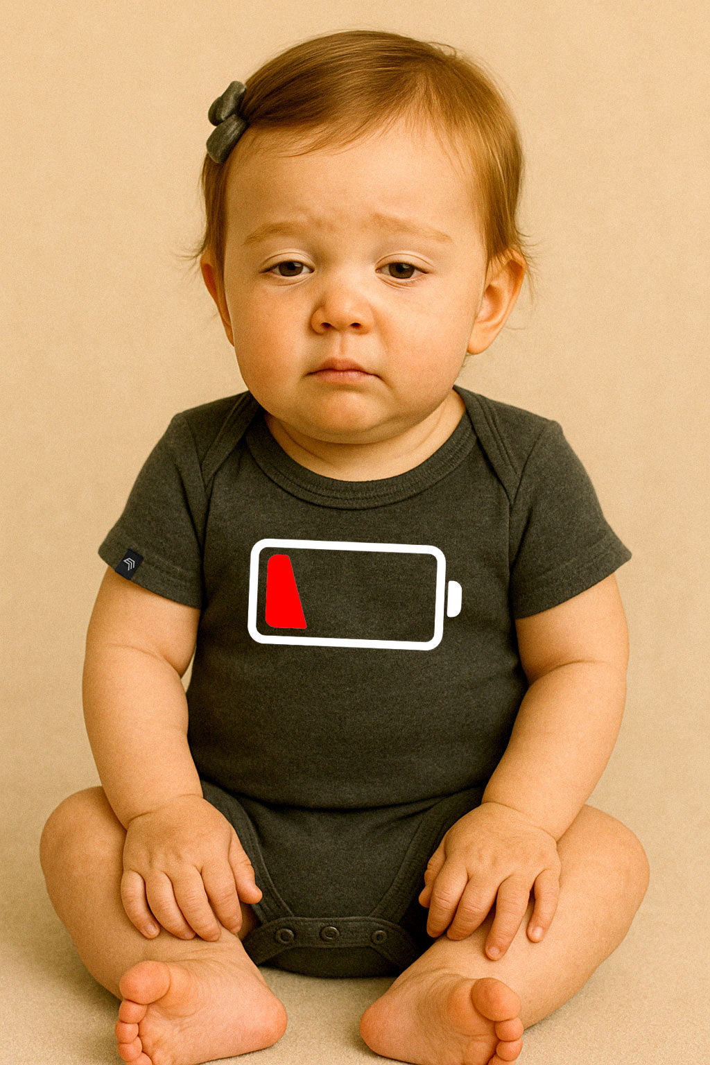Battery empty ― Organic Baby Body Strampler aus Bio-Baumwolle - Schwarz
