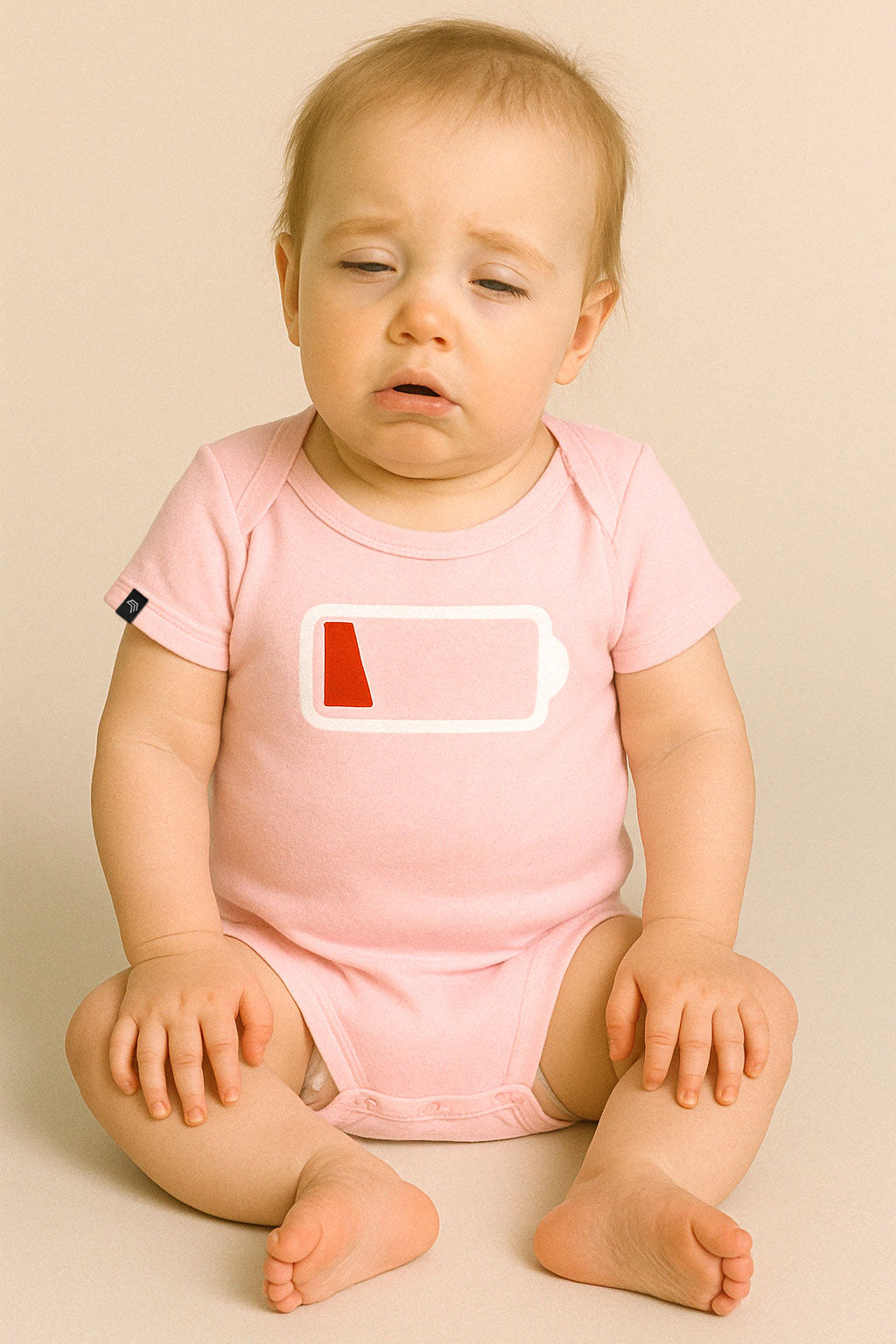 Battery empty ― Organic Baby Body Strampler aus Bio-Baumwolle - Schwarz