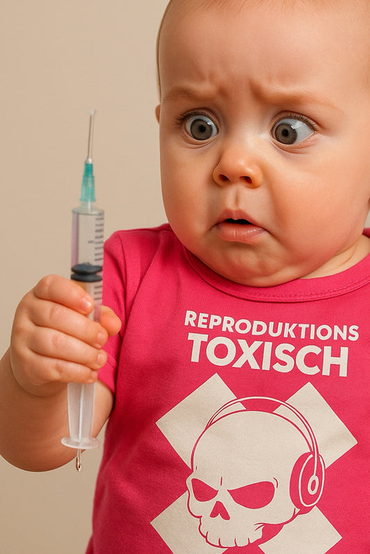 ― % ― Reproduktionstoxisch Baby T-Shirt Fuchsia Rot Pink
