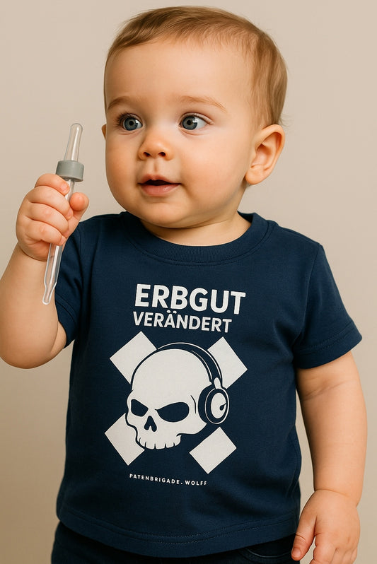― % ― Erbgutverändert Baby T-Shirt Navy Blau