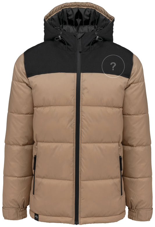 KRB 6163 ― Unisex Steppparka mit Kapuze - Sand Beige / Schwarz