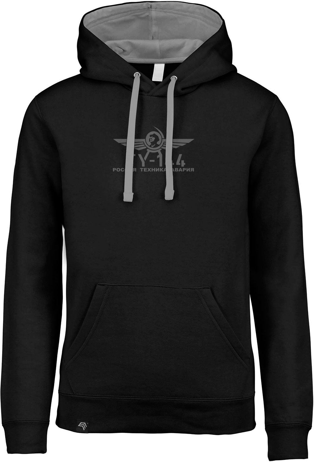 TU-144 ― Unisex Bi-color Hoodie - Schwarz / Grau