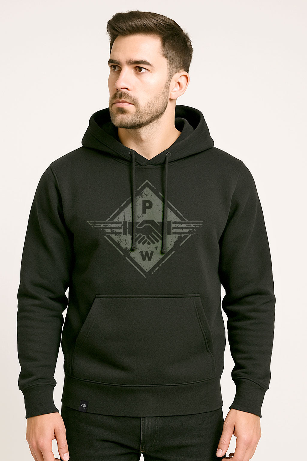 Hands PW ― Unisex Mens Hoodie - Schwarz