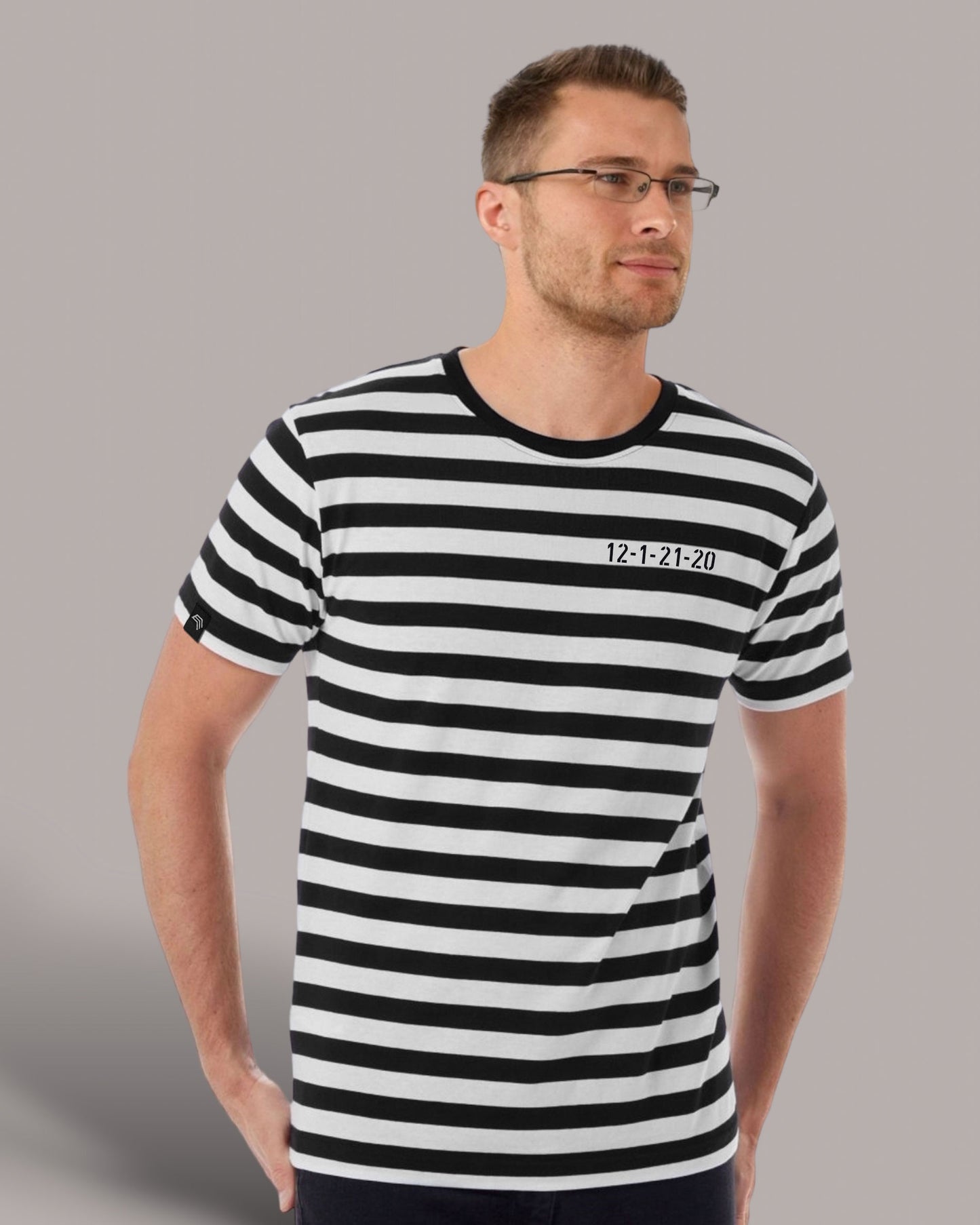 MTS M109/0041 ― Weiches Unisex Stripy T-Shirt - Schwarz / Weiß