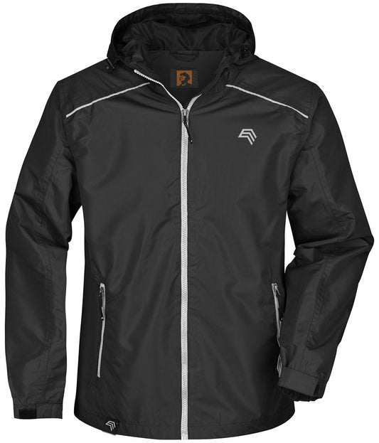 JAN 1118 ― Windbreaker Rain Jacket - Schwarz / Grau