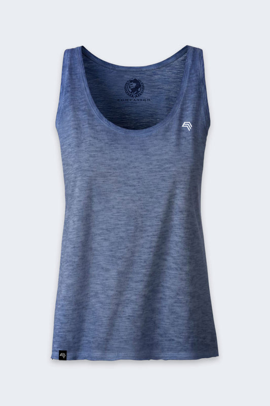 ― % ― Auslaufartikel ― JAN 8017 ― Damen Bio-Baumwolle Flammgarn Tank Top - Denim Blau (L)