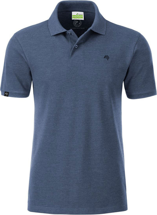 JAN 8010 ― Herren Bio-Baumwolle Polo Shirt - Denim Melange Blau