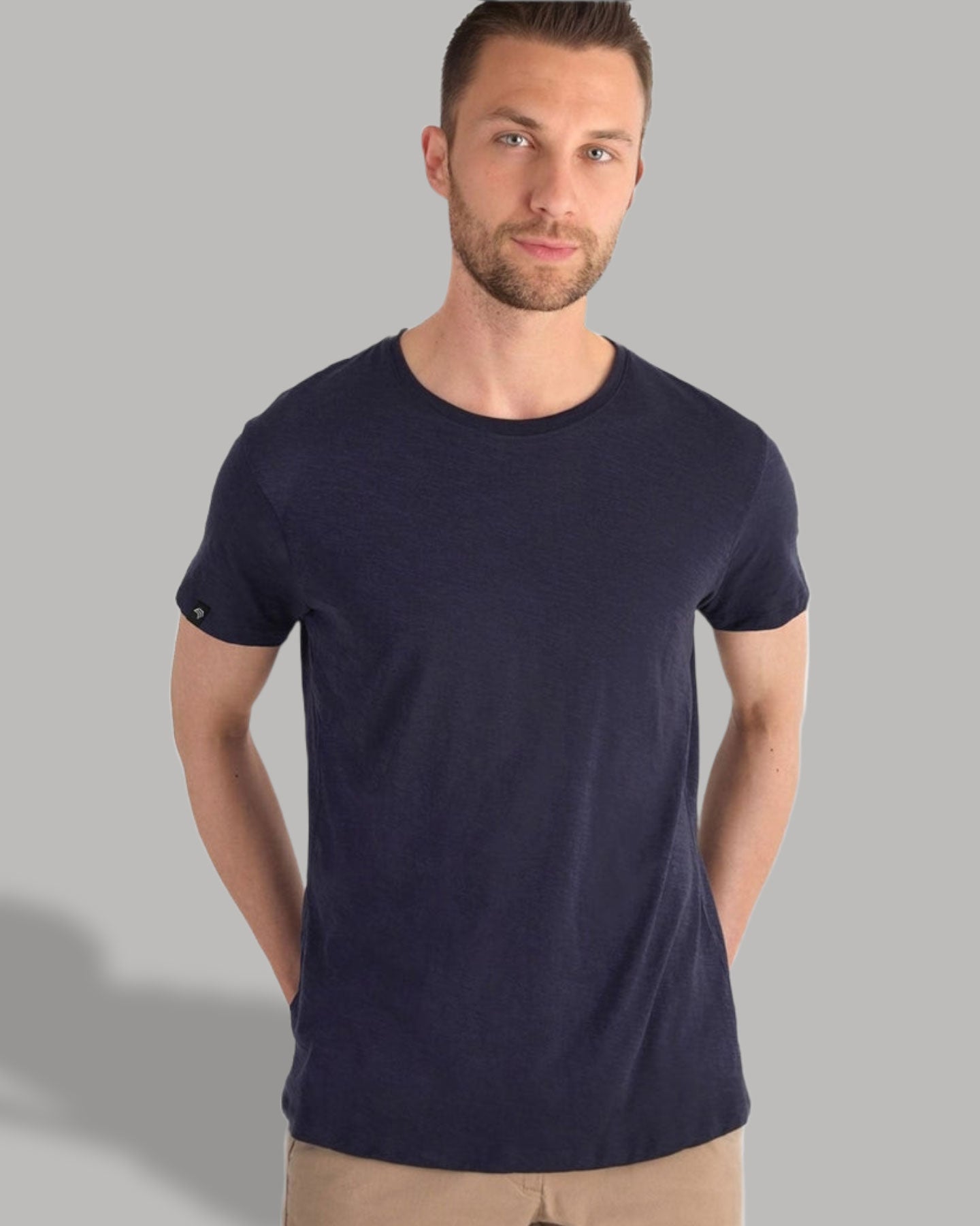 ― % ― Auslaufartikel ― BAC TM046/ ― Unisex Bio-Baumwolle Flammgarn T-Shirt - Schwarz Grau (S)