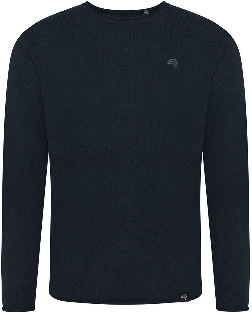 ECL 0060 ― Recycled Feinstrick-Pullover aus regenerierter Baumwolle - Navy Blau