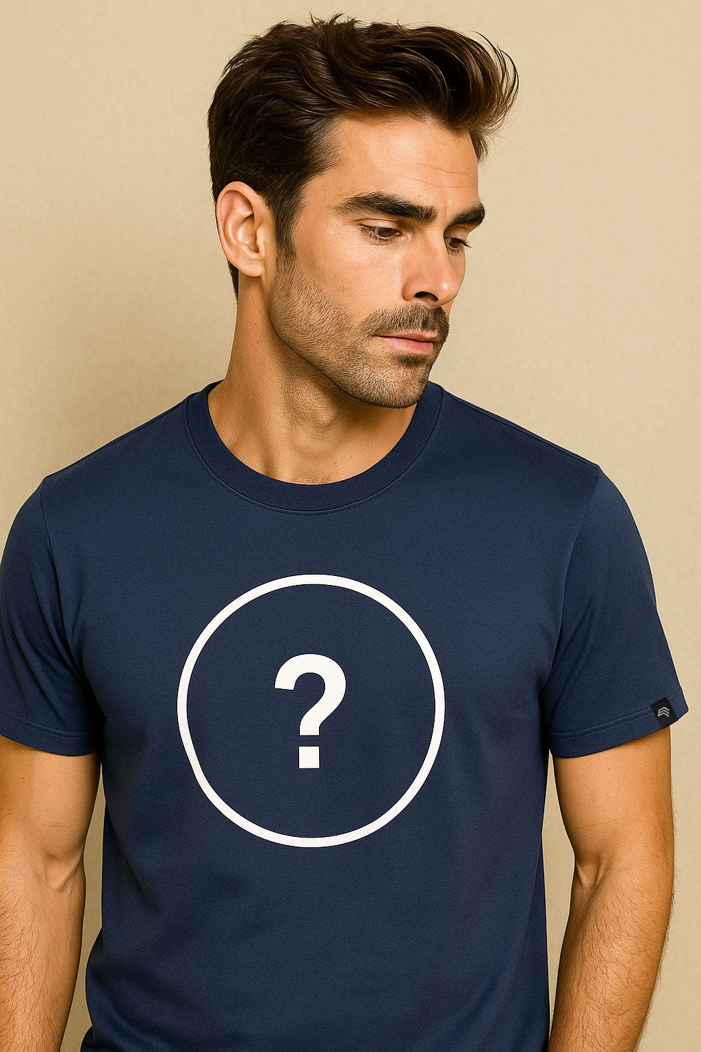 Unisex Mens Basic T-Shirt - Navy Blau - incl. Print