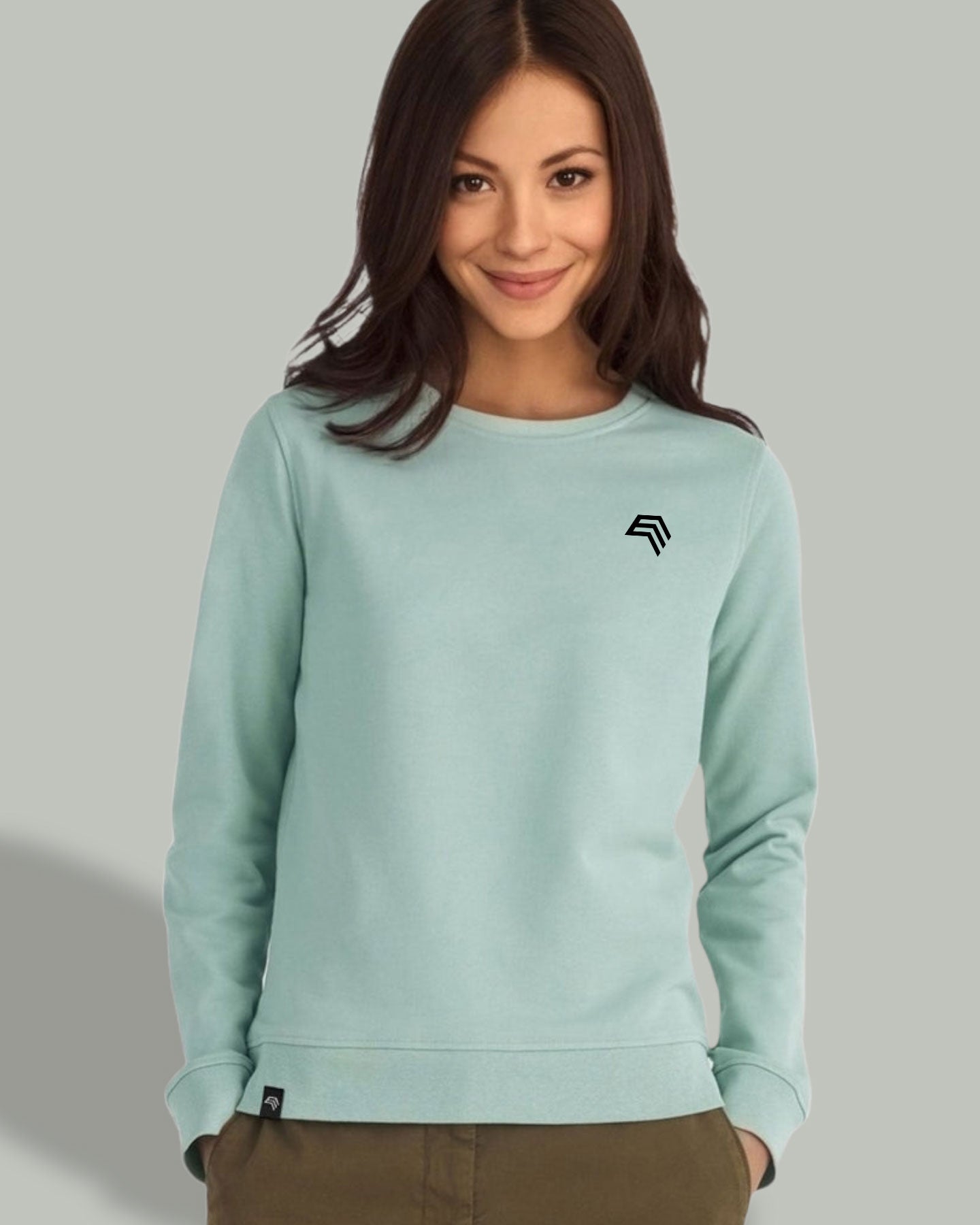 BAC W32B ― Weiches Damen Bio-Baumwolle Sweatshirt - Heather Melange Grau