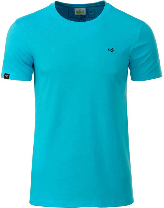 ― % ― JAN 8008 ― Herren Bio-Baumwolle T-Shirt - Turquoise Blau Türkis [L / XL]
