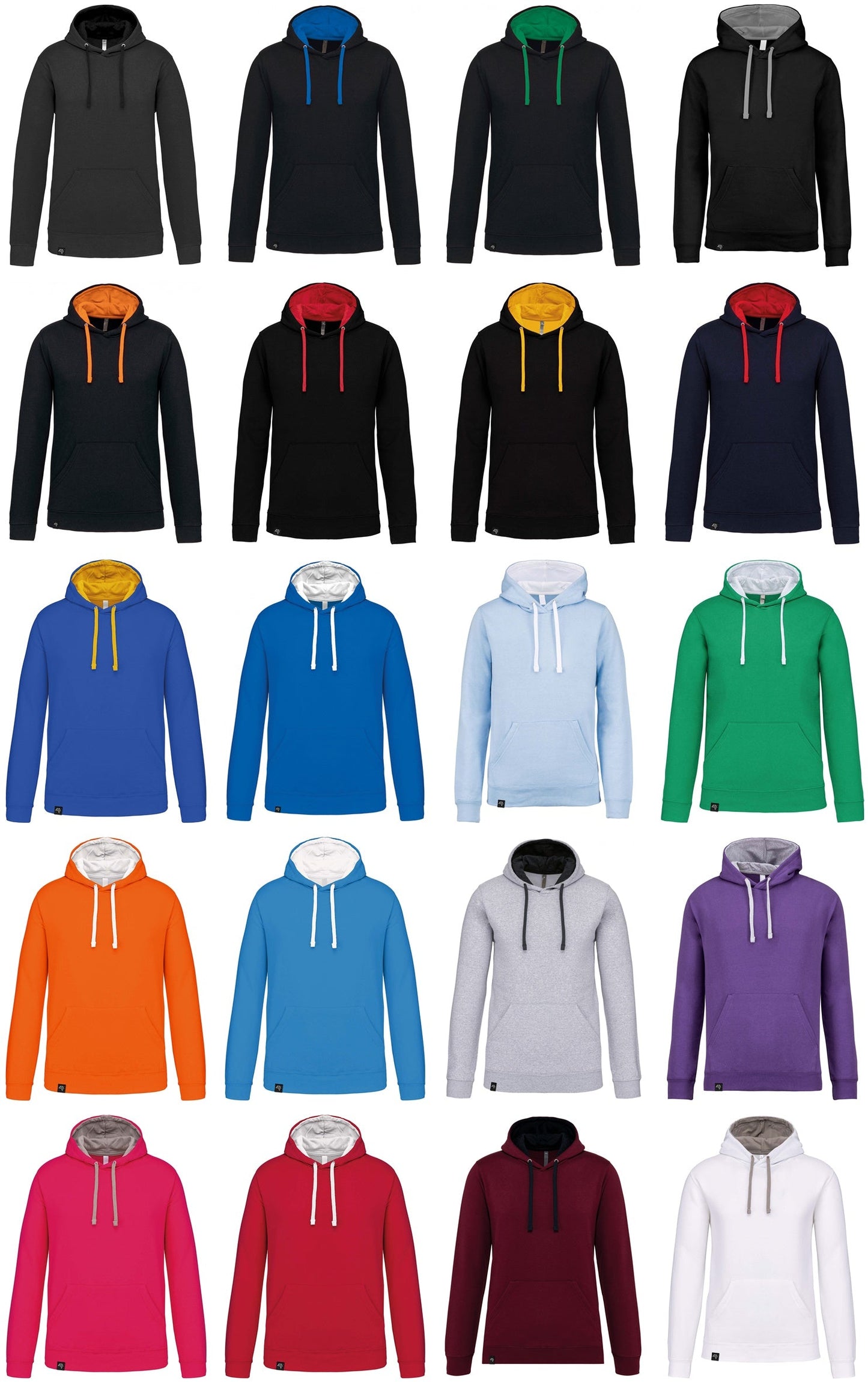KRB K446 ― Bi-Color Hoodie Sweatshirt - Grau / Schwarz
