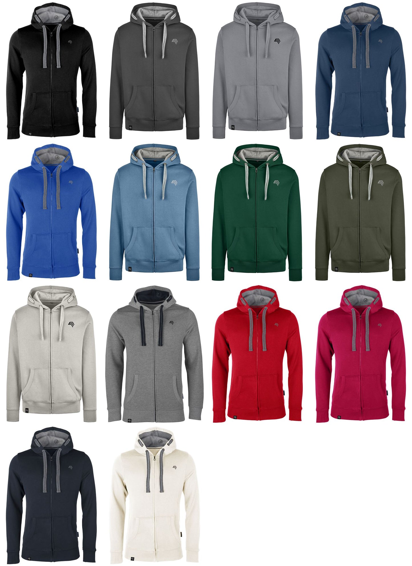 RMH 0701 ― Heavy Bi-color Hoodie Sweat Jacket - Royal Blau