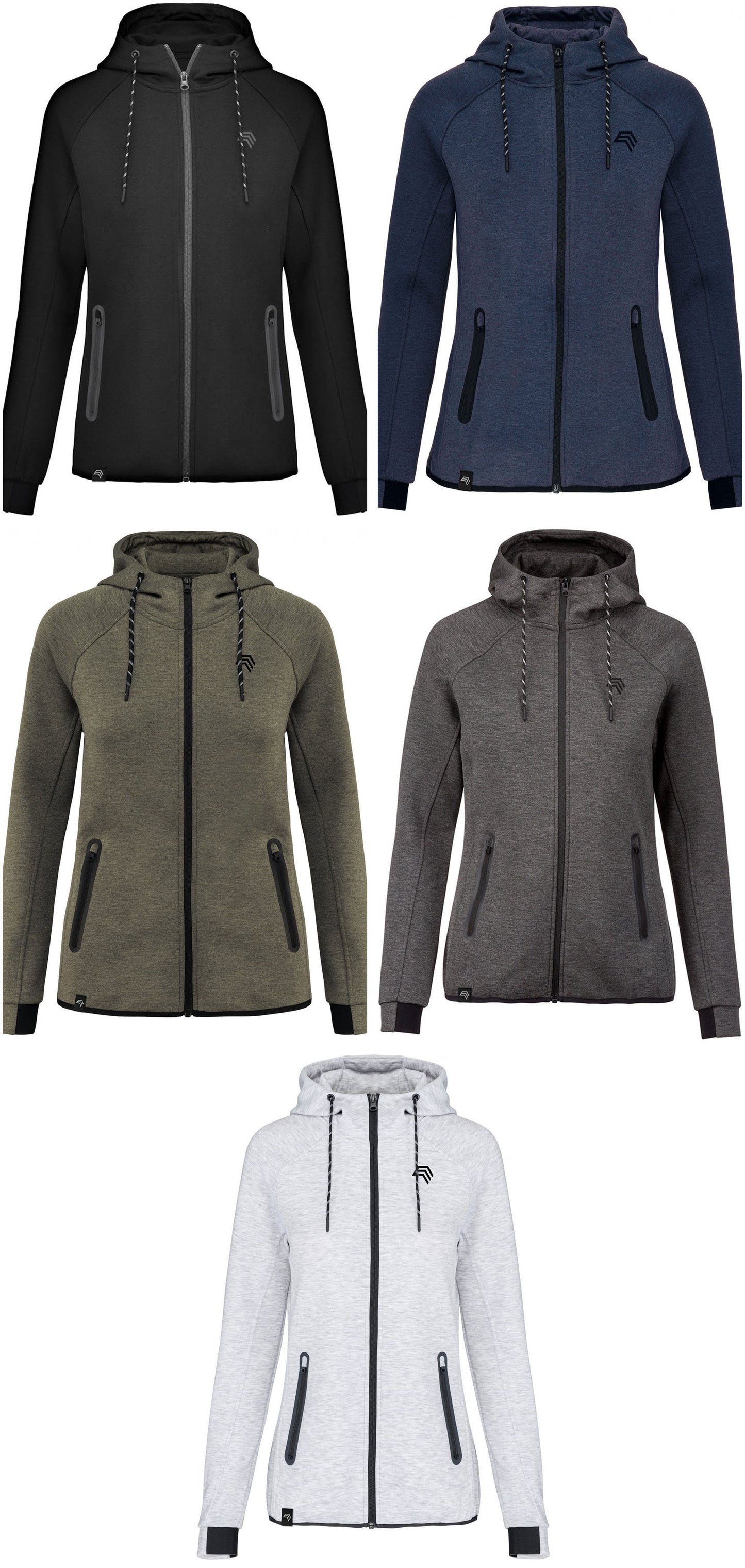 KRB P359 ― Damen Funktions Hoodie - Ash Grau Melange