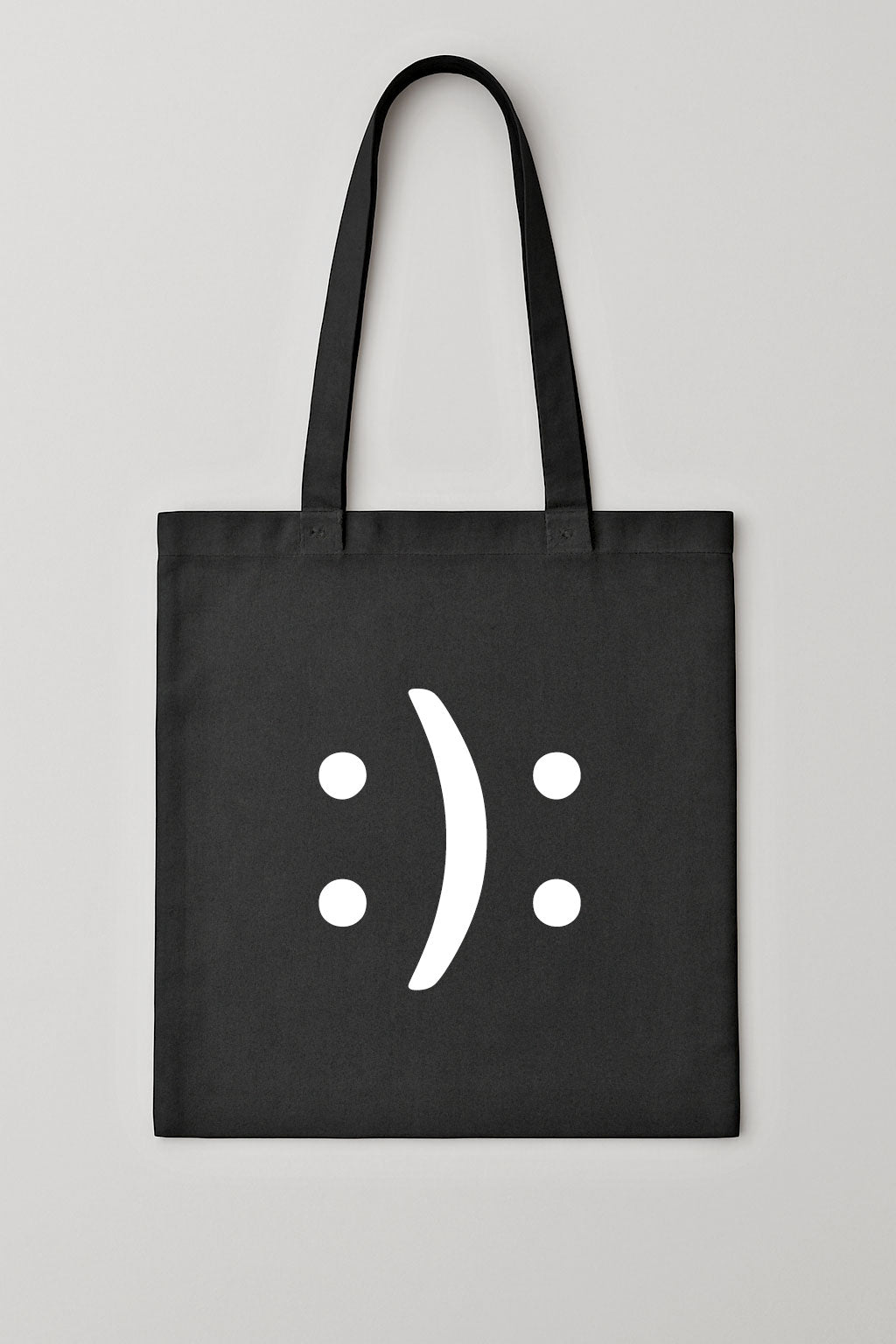 Happy? Or Sad? ― Tote Bag Stoffbeutel - Schwarz