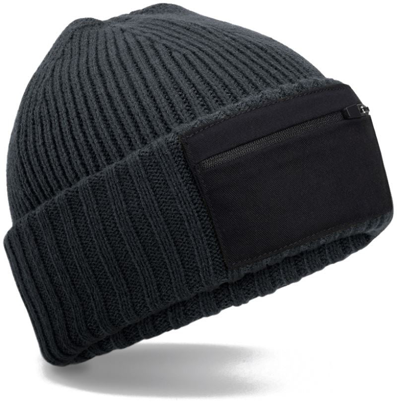 BFD 334R ― Eco Zip Patch Beanie - Anthrazit Grau