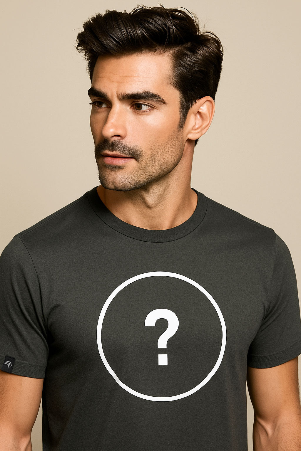 Unisex Mens Basic T-Shirt - Dark Grau - incl. Print