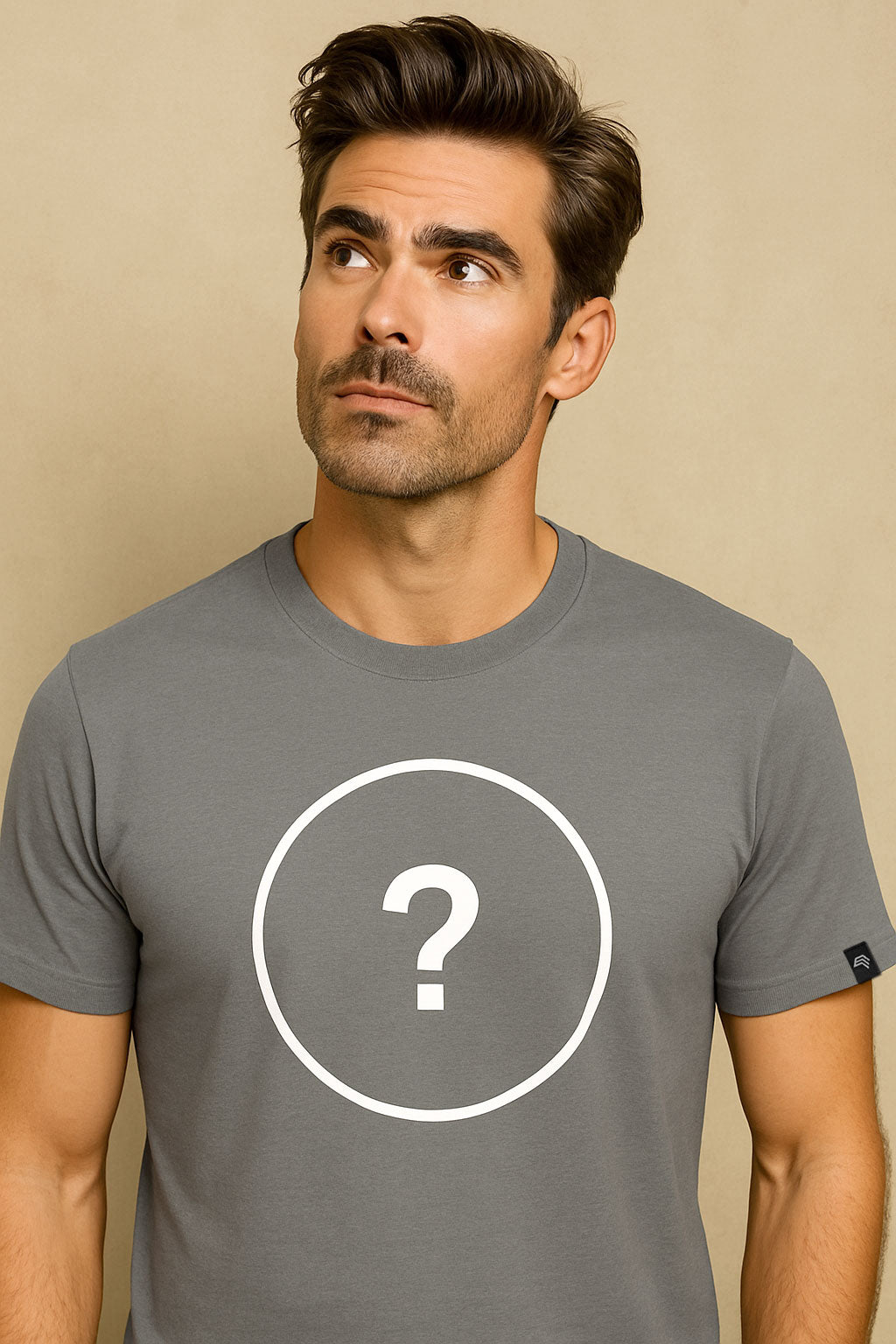 Unisex Mens Basic T-Shirt - Grau - incl. Print