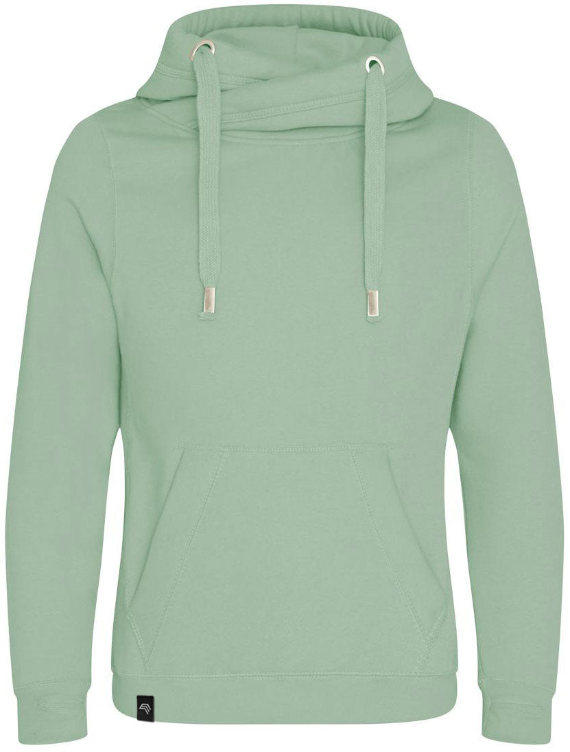 JDS 0021 ― Cross Neck Überkreuz Hoodie - Dusty Grün