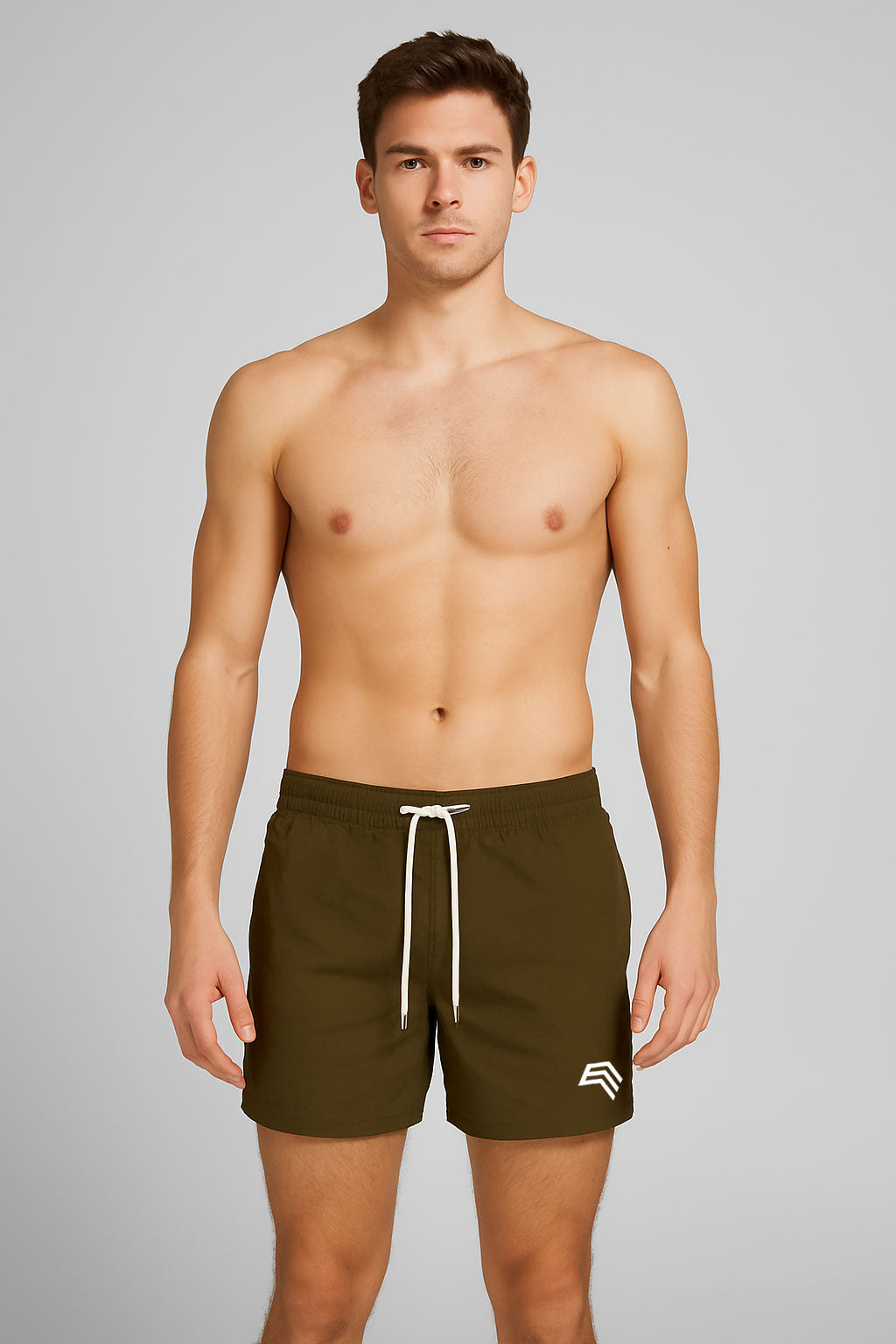 BBD 0050 ― Herren Swim Shorts Badehose - Olive Grün