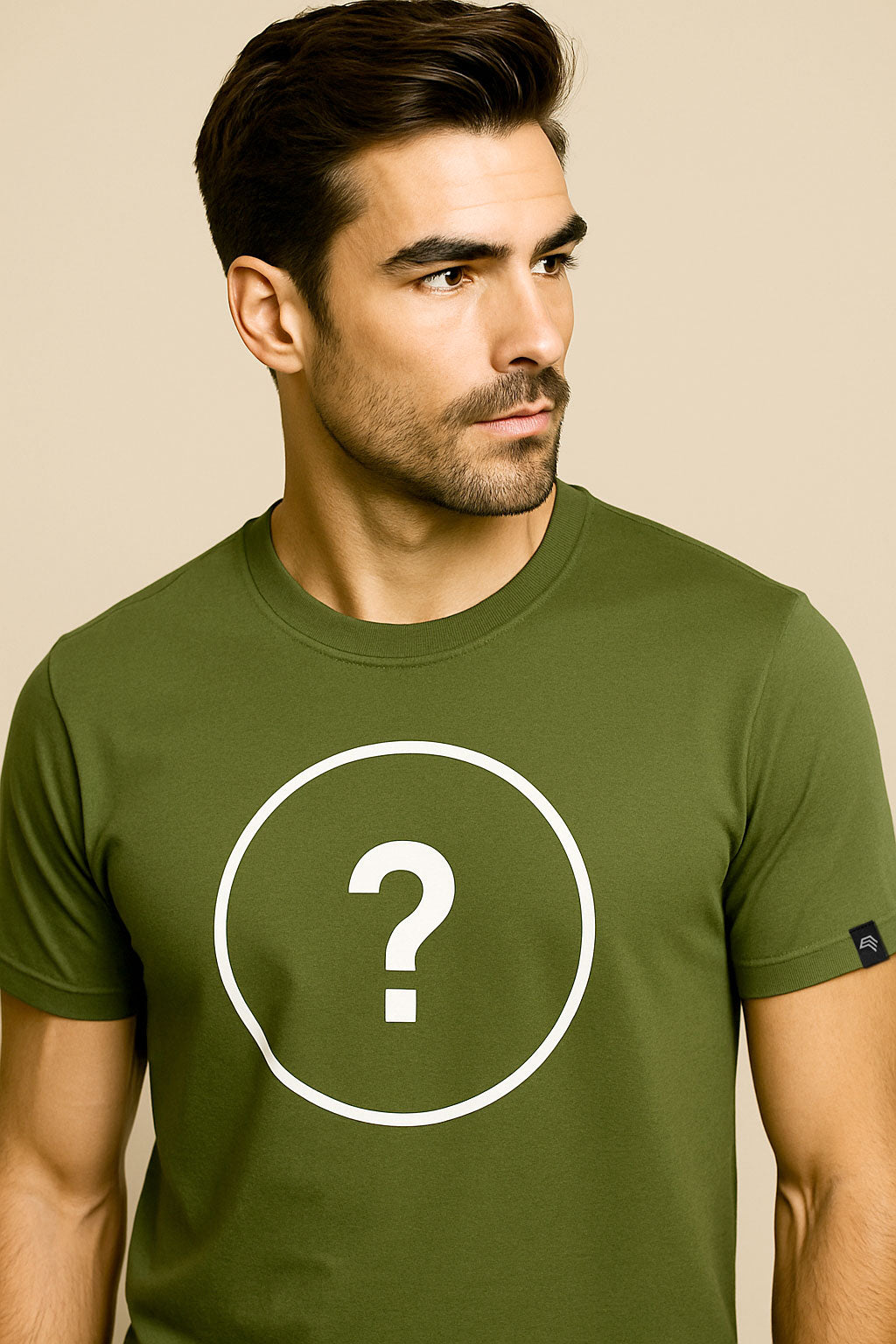 Unisex Mens Basic T-Shirt - Olive Grün - incl. Print
