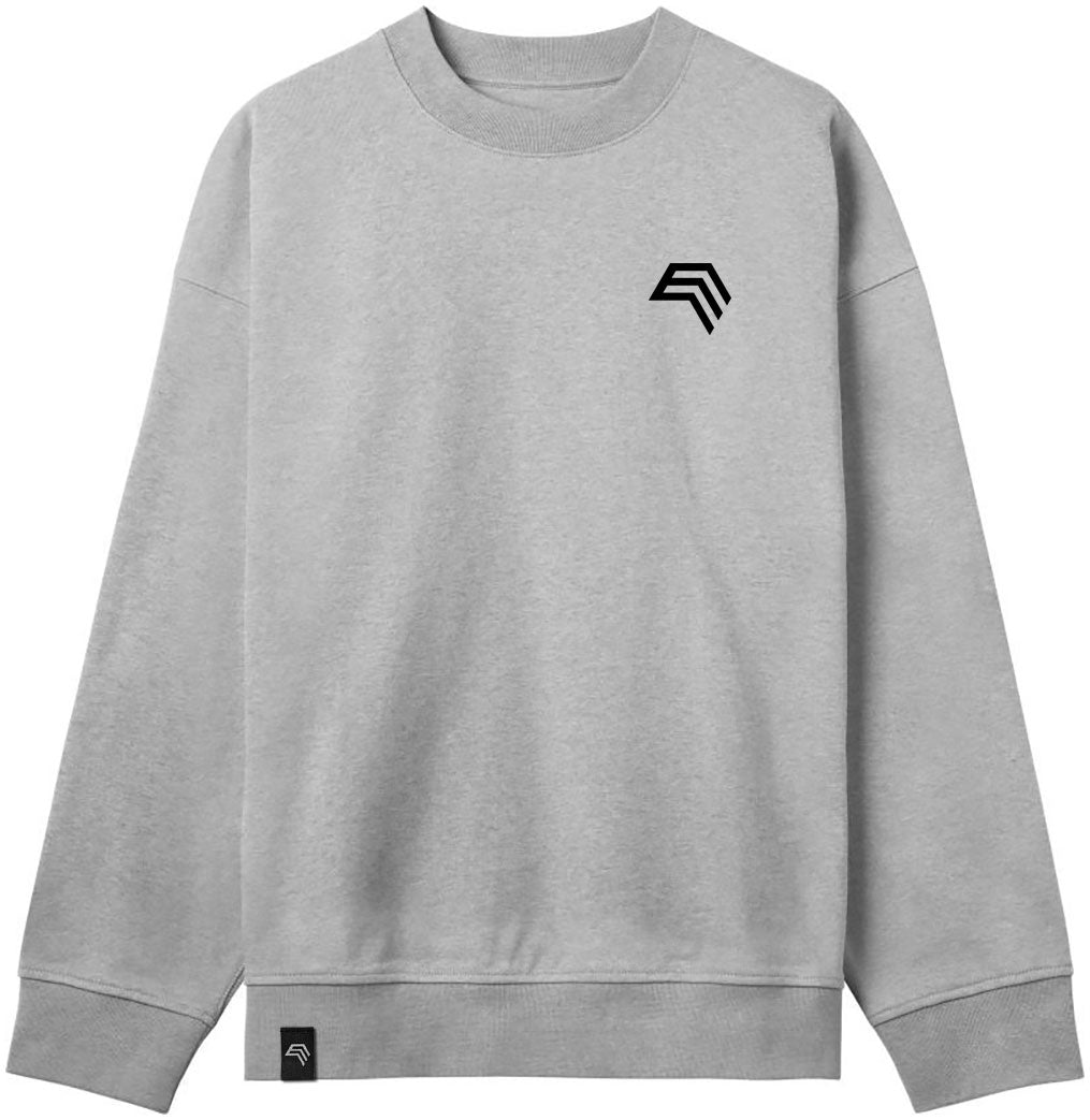 HMB 2601 ― Schwerer Unisex Boxy Organic Men's Sweater - Melange Heather Grau