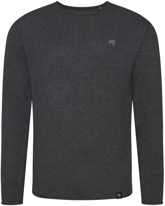 ECL 0060 ― Recycled Feinstrick-Pullover aus regenerierter Baumwolle - Charcoal Grau