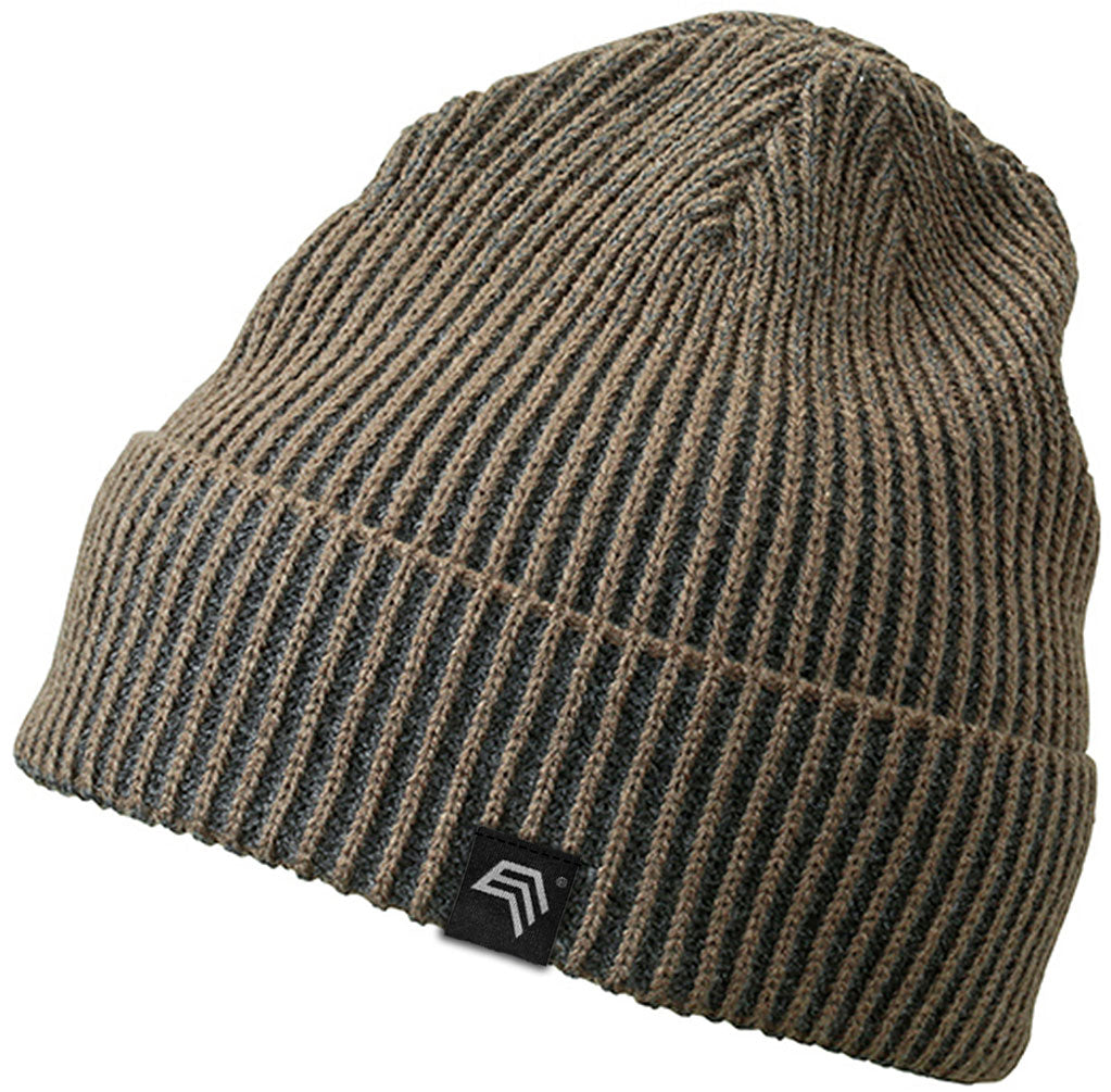MBH 7988 ― Ripp-Mütze in 2-Farben-Optik - Olive Grün