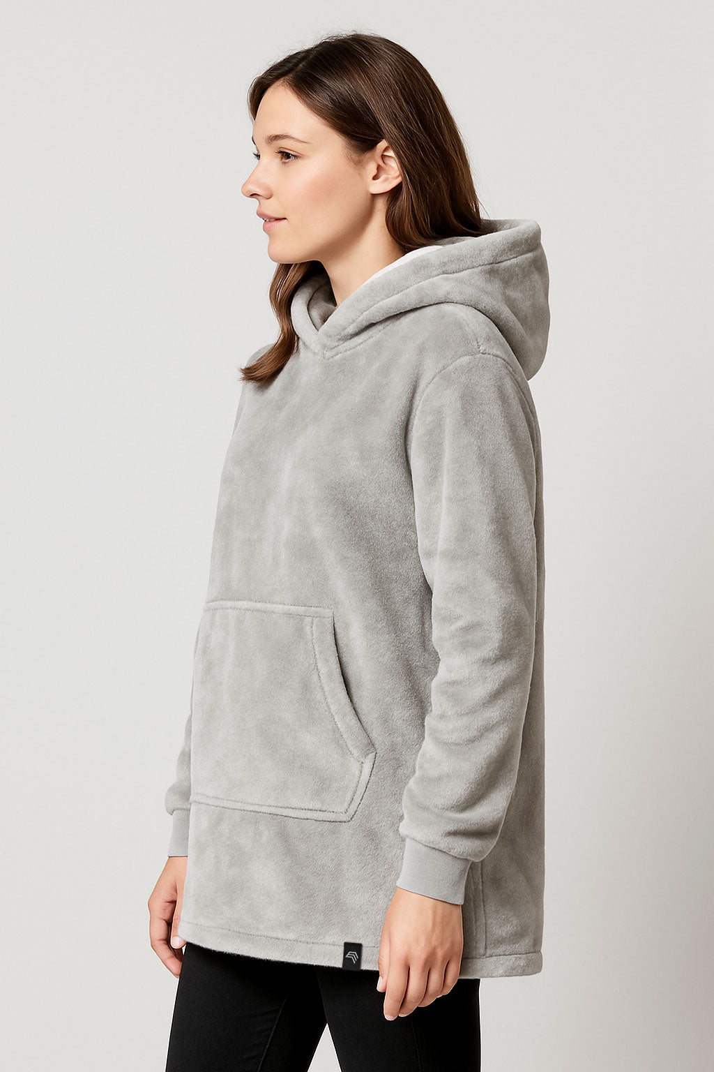 KRB K410 ― Unisex Oversize Lounge Poncho Hoodie - Snow Light Grau