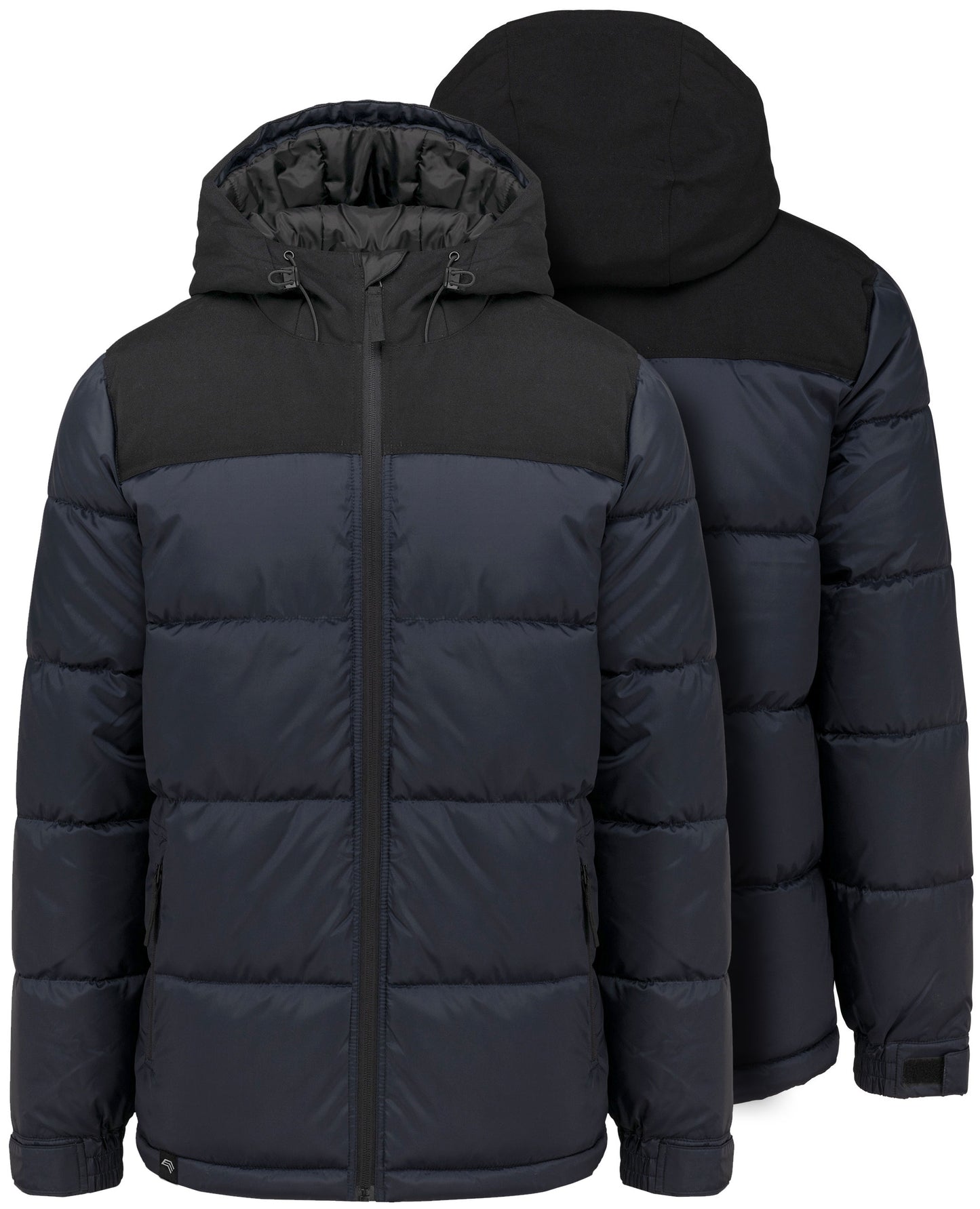 KRB 6163 ― Unisex Steppparka mit Kapuze - Navy Blau / Schwarz