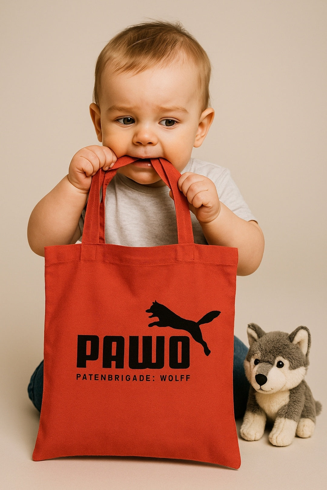 ― % ― PaWo ― Tote Bag Stoffbeutel - Rot