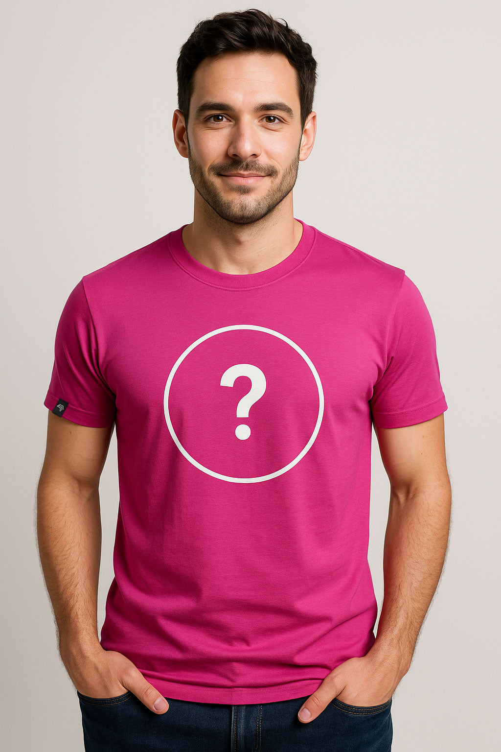 Unisex Mens Basic T-Shirt - Pink - incl. Print