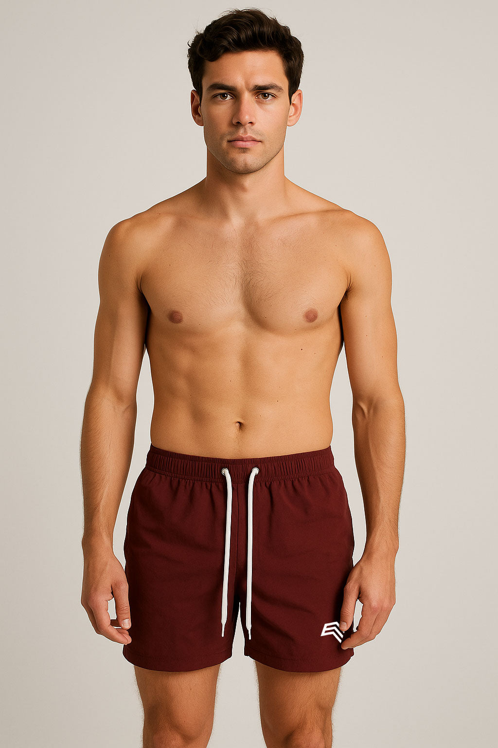 BBD 0050 ― Herren Swim Shorts Badehose - Cherry Rot Braun