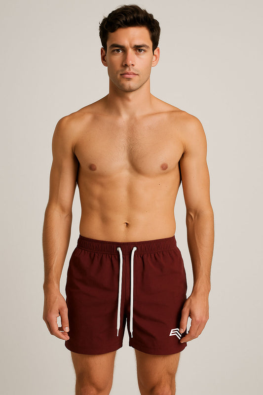 BBD 0050 ― Herren Swim Shorts Badehose - Cherry Rot Braun