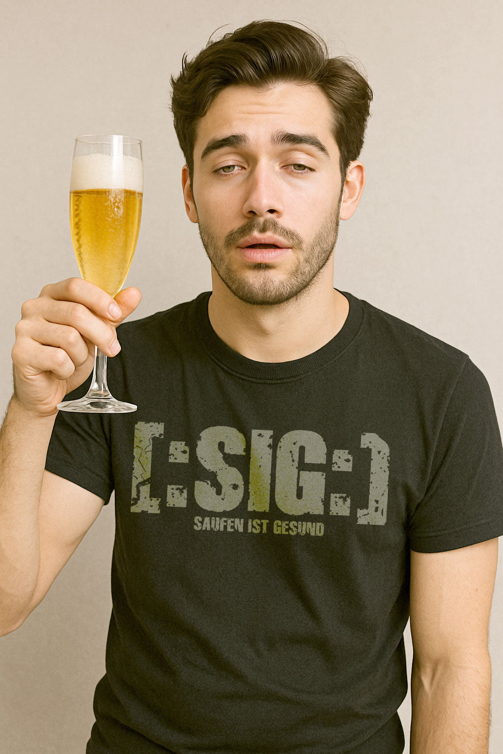 Saufen ist gesund ― T-Shirt - Schwarz