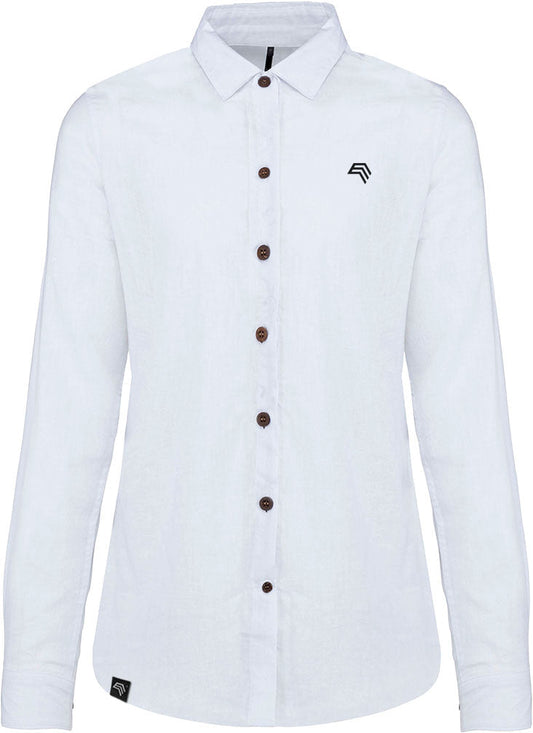 KRB K589 ― Damen-Leinenhemd, krempelbar - Weiß