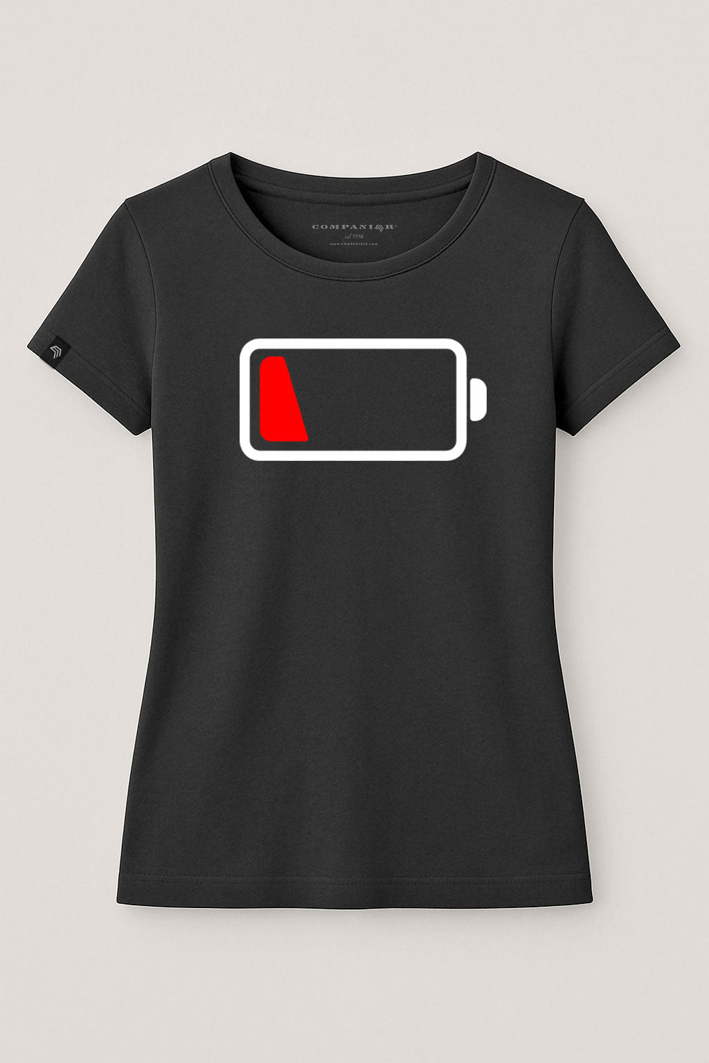 Battery empty ― Ladies Girlie T-Shirt - Schwarz