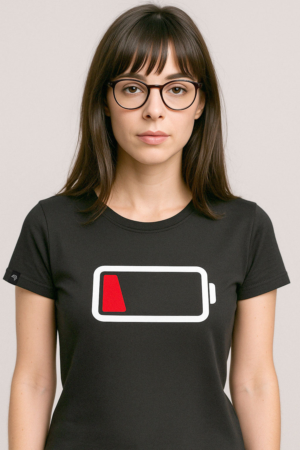 Battery empty ― Ladies Girlie T-Shirt - Schwarz