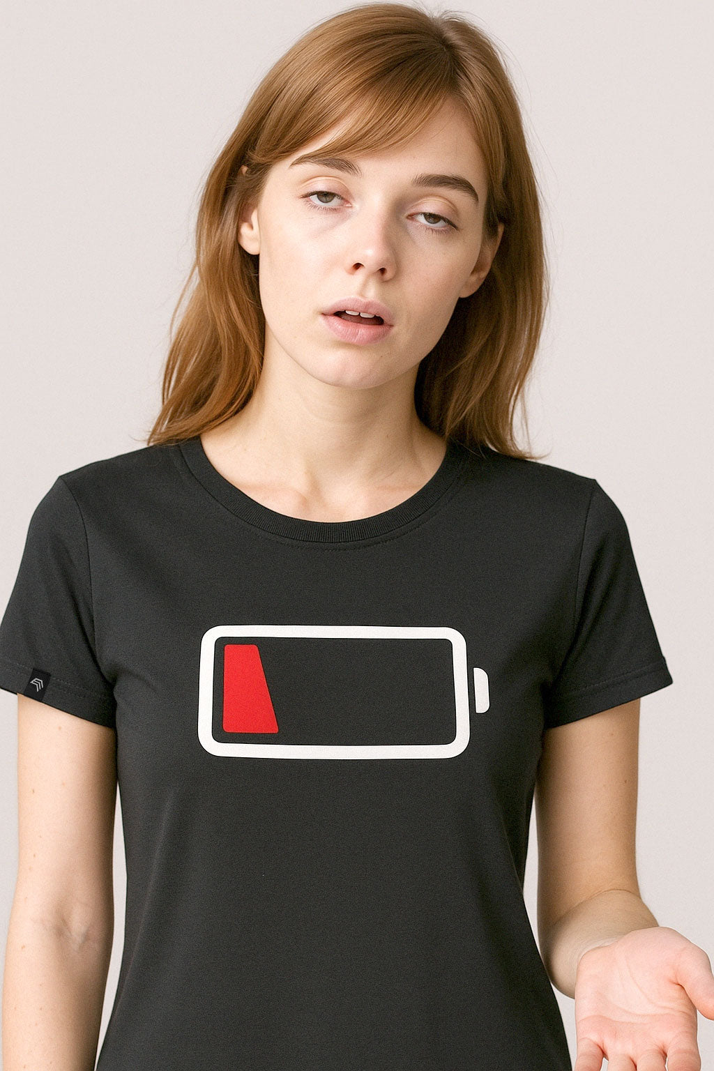 Battery empty ― Ladies Girlie T-Shirt - Schwarz