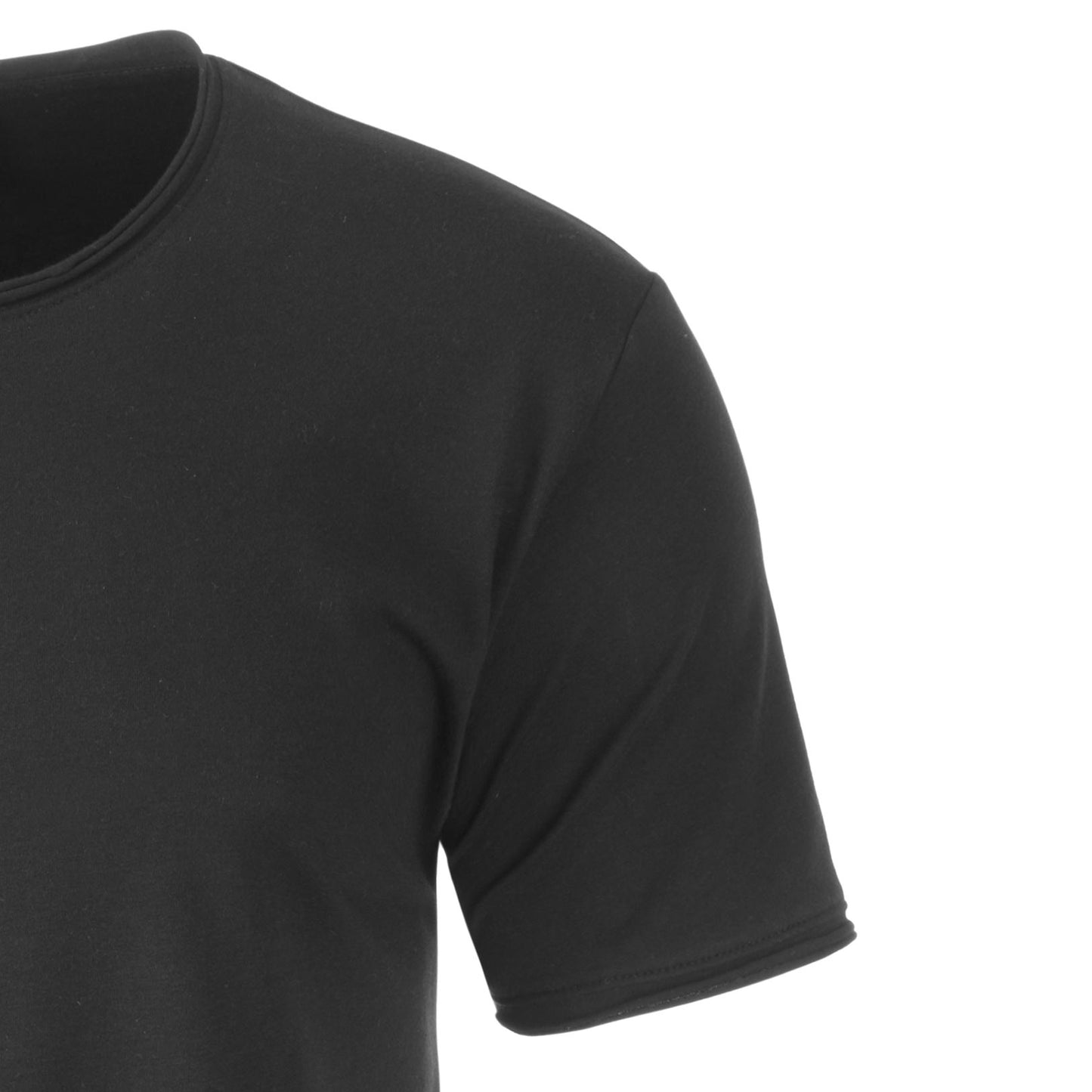 JAN 8002 ― Herren Bio-Baumwolle Rollsaum T-Shirt - Schwarz
