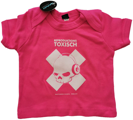 ― % ― Reproduktionstoxisch Baby T-Shirt Fuchsia Rot Pink