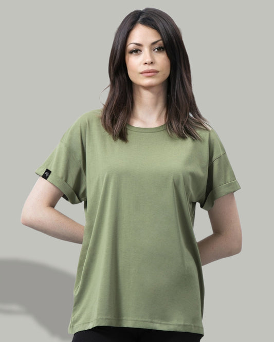 MTS M193 ― Damen Bio-Baumwolle Oversized T-Shirt - Olive Grün