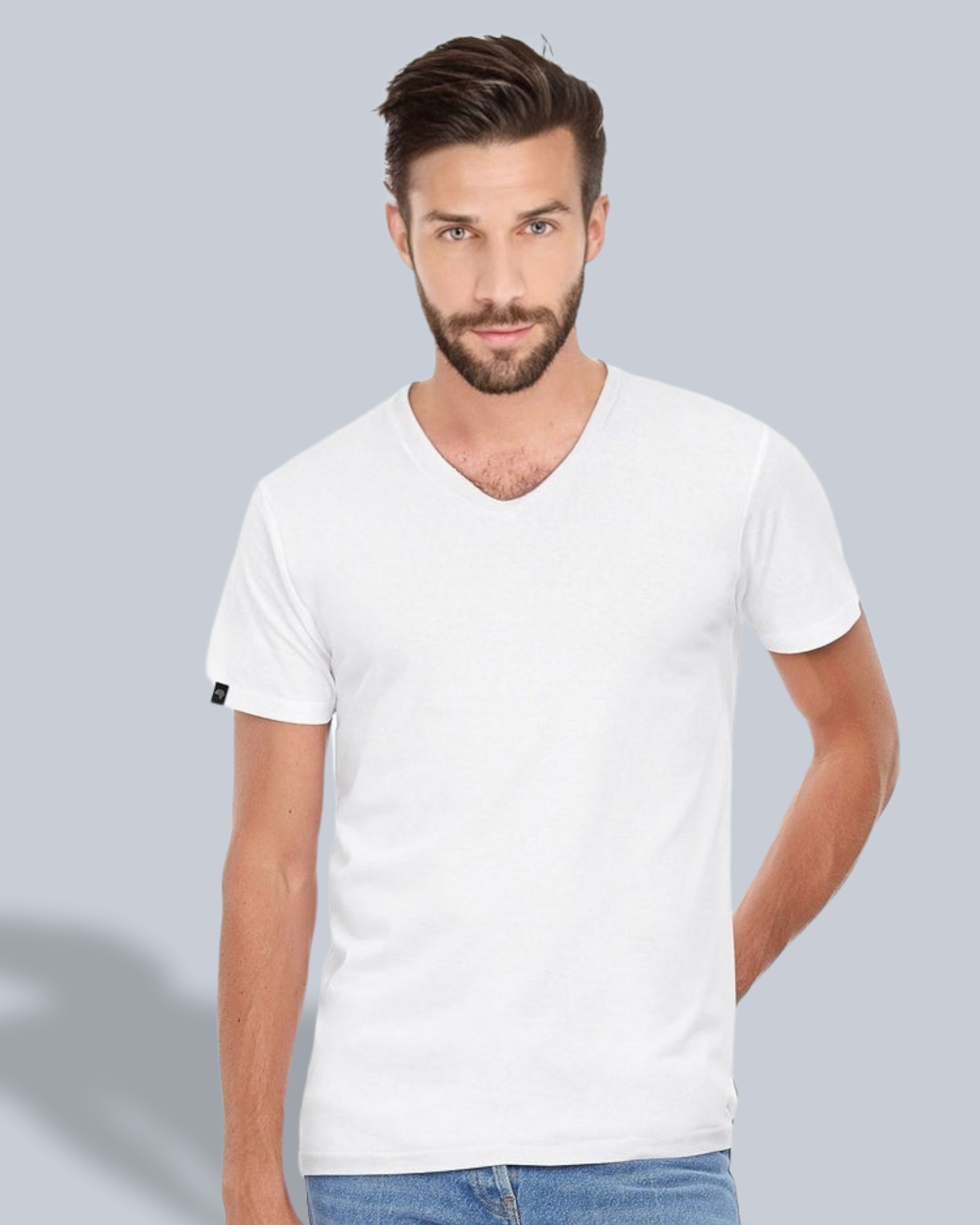 BAC TM044 ― Unisex Bio-Baumwolle V-Neck T-Shirt - Rot